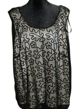 Dana Kay Hand Beaded Sleeveless Blouse 4X Plus size 26